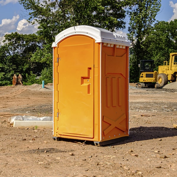 how often are the portable toilets cleaned and serviced during a rental period in Okeene